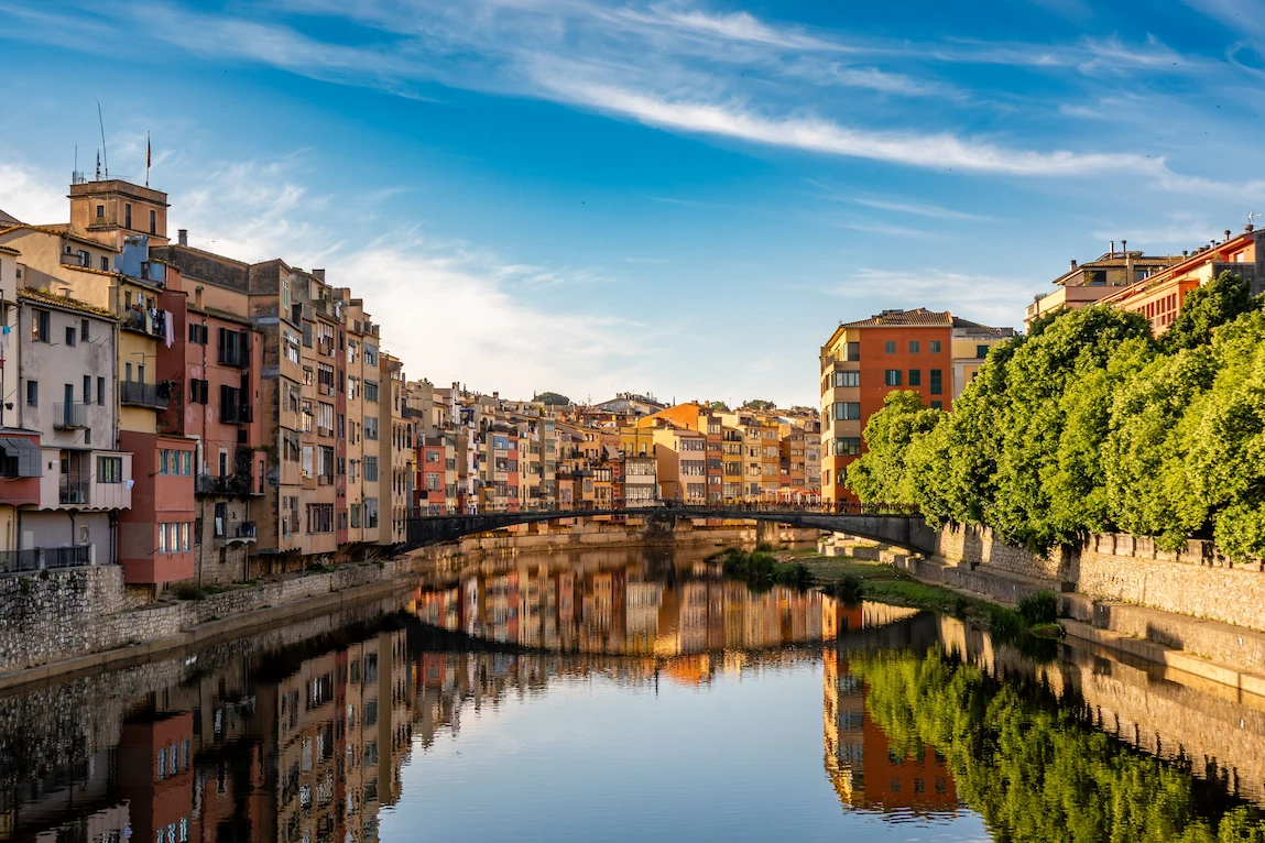 Colorful riverfront houses on the Onyar, Girona