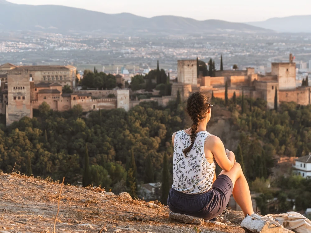 Traveler at the Alhambra, Granada
